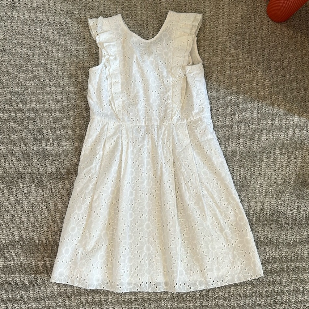 NWT Brooks Brothers girls ruffle eyelet mini dress